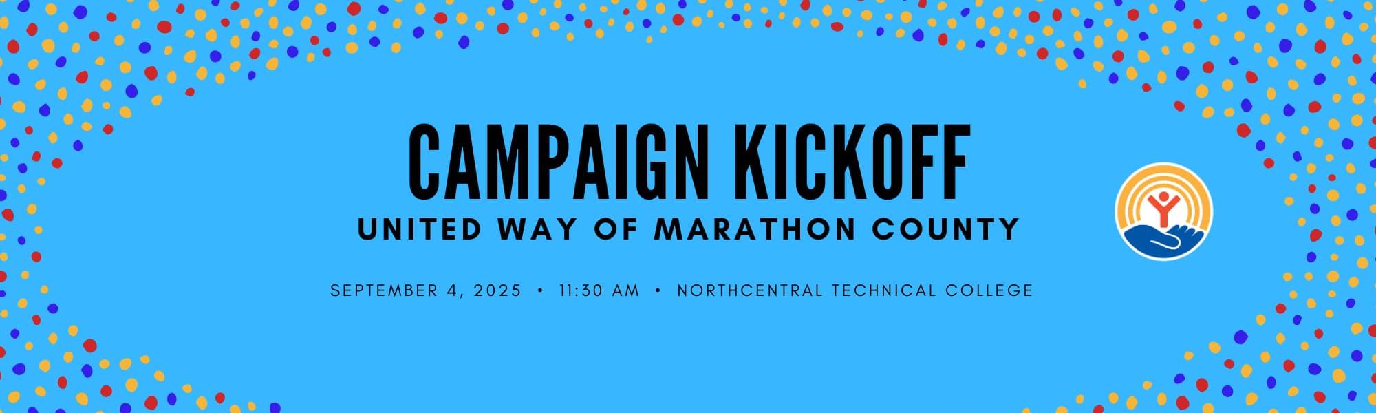 web banner featuring colored dots Campaign Kickoff